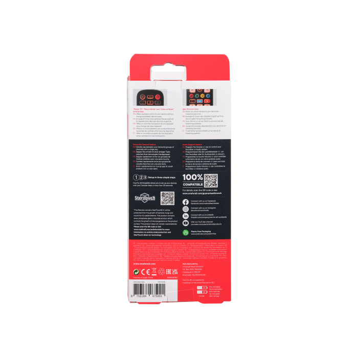 One For All Universal Remote – 6 Devices, Backlit, IR, Antimicrobial