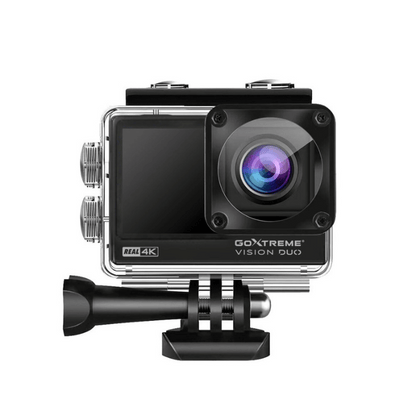 GoXtreme Vision DUO, Real 4K Ultra HD Action Cam, 30fps Videos, Dual Display: 1.3″ Front Display + 2.0″ Touch Screen, Waterproof up to 30m, Diving and Dashcam Mode - 20161