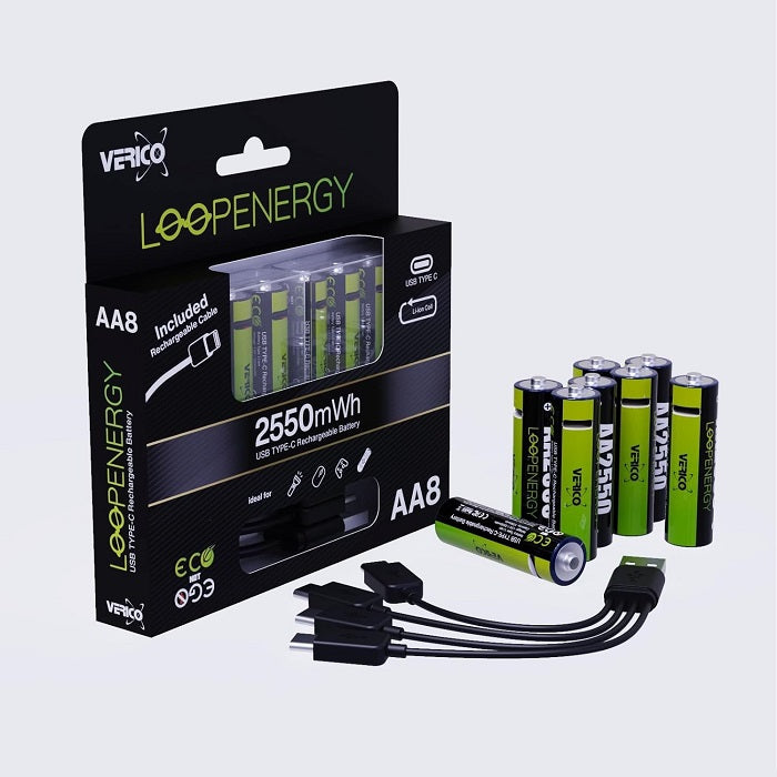 LoopEnergy 8-Pack AA / Cable included - 1BTOV-A1WECD-NN