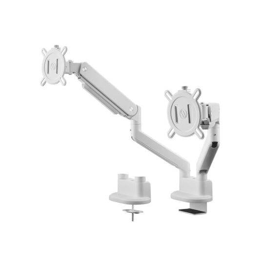 One For All Monitor Arm Solid Line Dual, 2 screens, 13” to 35” monitors, Adjustable height, White - DM4220