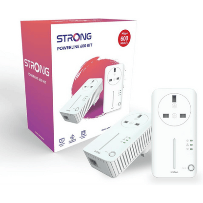 STRONG AV600 POWERLINE KIT, Data Transfer Speed Up to 600 Mbps, No Configuration Required, 2-Pack - POWERL600DUOUK