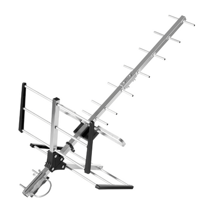 One For All Outdoor Yagi TV Aerial, Amplified Up To 12dB Gain, Range to 50km, DVB-T/T2, 100% Waterproof, 3G/4G/5G Filter - SV9354-5G