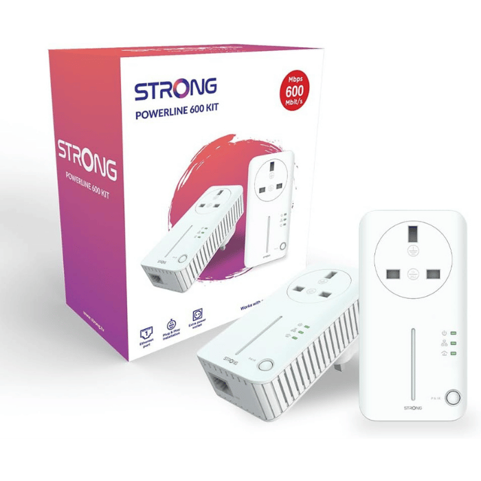 STRONG AV600 Powerline Kit – 600Mbps, Plug & Play, 2-Pack