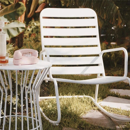 Roberta Outdoor/indoor Metal Rocking Chair - White