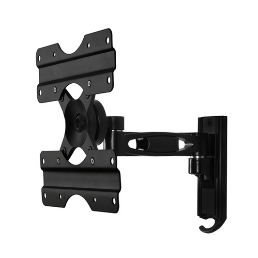 B-Tech Ventry Flat Screen Wall Mount with Single Arm, +/-15° Tilt & 180° Swivel,  Screen Size up to 47", Max Load 25kg, VESA 200x200 - BTV503