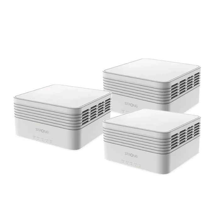 STRONG ATRIA AX3000 Mesh Wi-Fi 6 System: Coverage up to 3,600sq.ft (300m2) , Connects 254 Devices, 3 Gigabit Ports/Node - MESHTRIAX3000UK