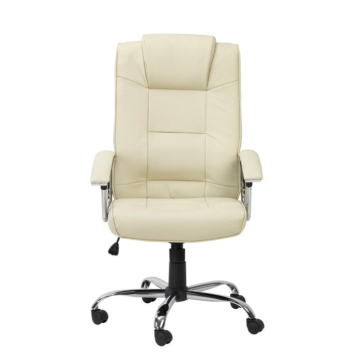 Alphason Home Office Chair Houston - Cream Leather - AOC4201A-L-CM