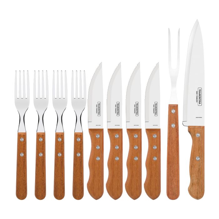 Tramontina, 10 Pcs. Barbecue set Churrasco, Natural Light Jatoba