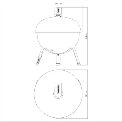 Tramontina Portable Grill, Carbon Steel with lid, 32cm - Charcoal - 26500/003