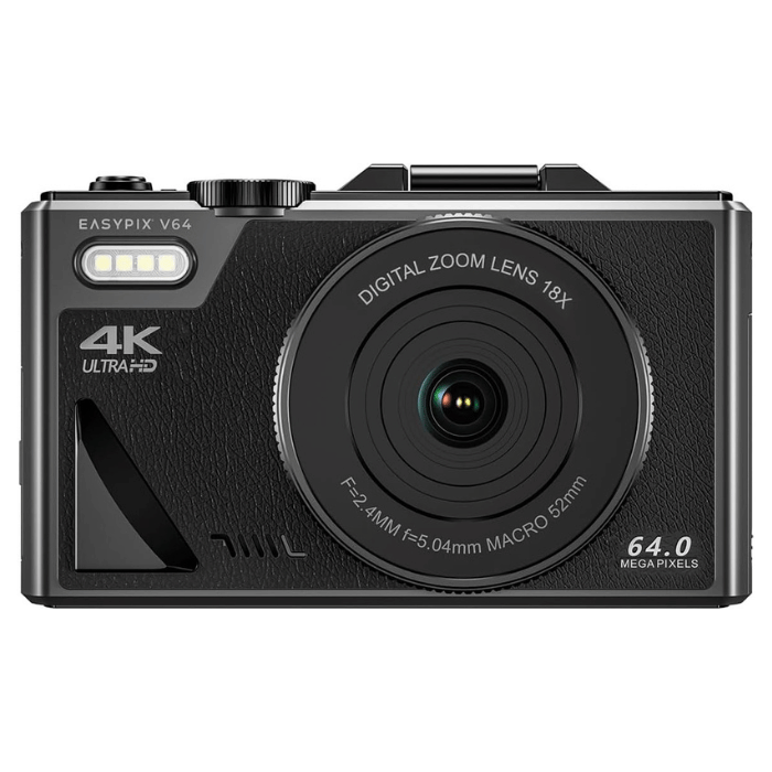 Easypix V64 Flip Digital Camera with Flip Screen, 3.0" Flip Screen, Up to 64MP Resolution, 18x Digital Zoom, WiFi - 20203