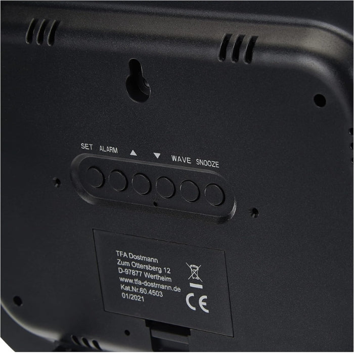 Digital Radio-Controlled Clock Black/Sliver