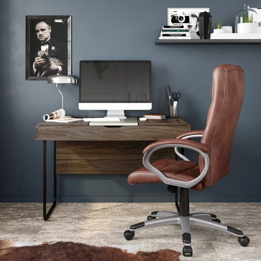 Alphason Hampton Brown Office Chair with Bonded Leather