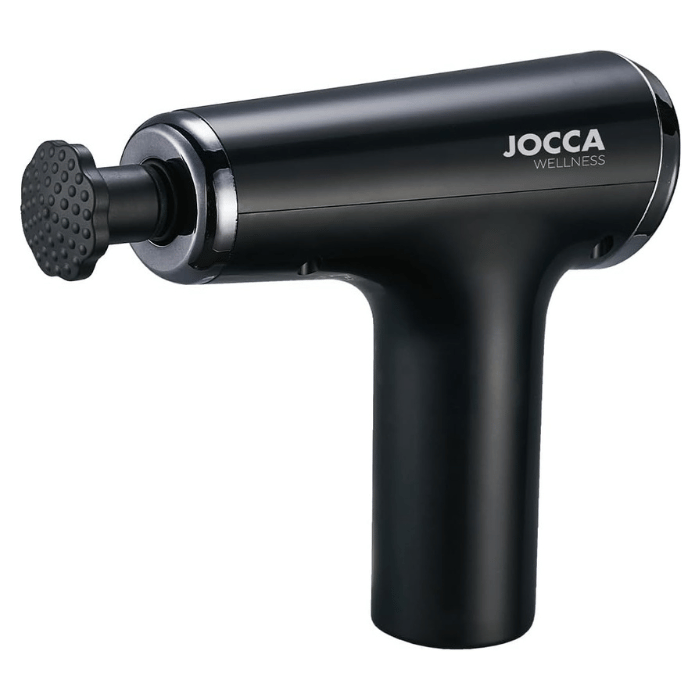 JOCCA Massage Gun 30W, High Frequency Vibration Massager, 6 Speeds, 4 Interchangeable Heads, Ergonomic Handle, USB Charging, 1800mAh Battery - 2399