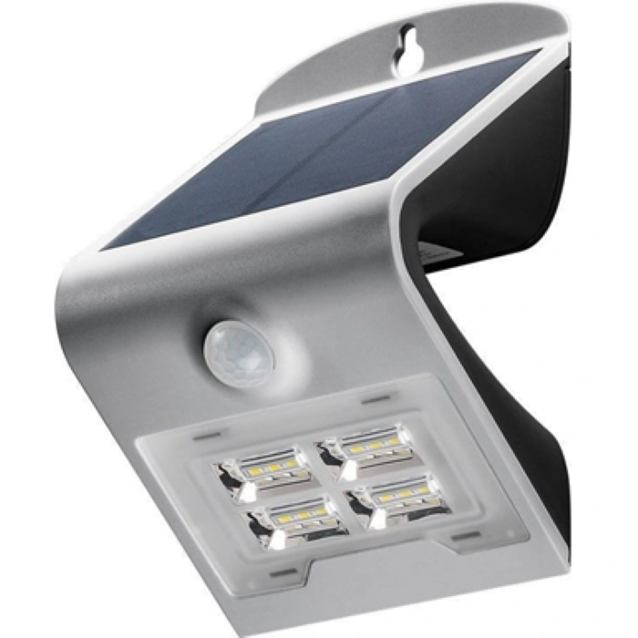 Goobay LED solar wall light, 2.0W, with motion sensor, Equivalent Wattage 27W SILVER - 45806