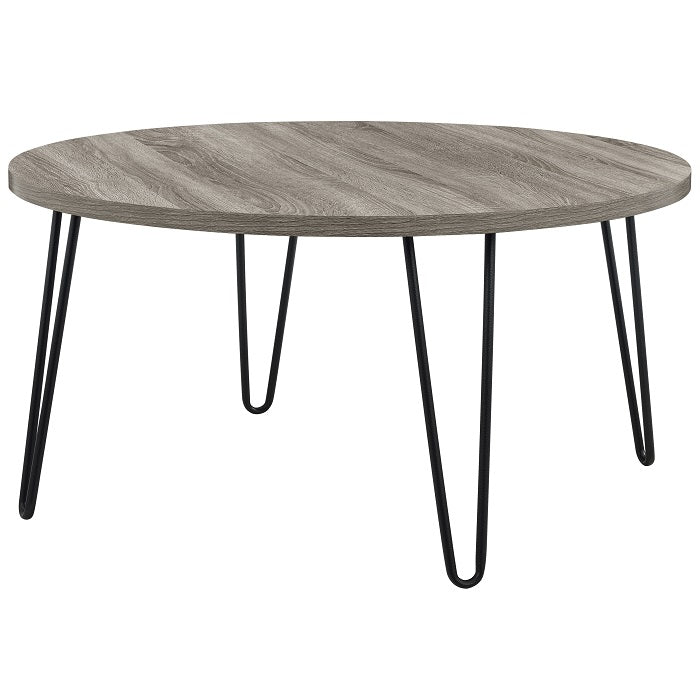 Dorel Owen Round Coffee Table - Grey Oak - 3615307COMUK