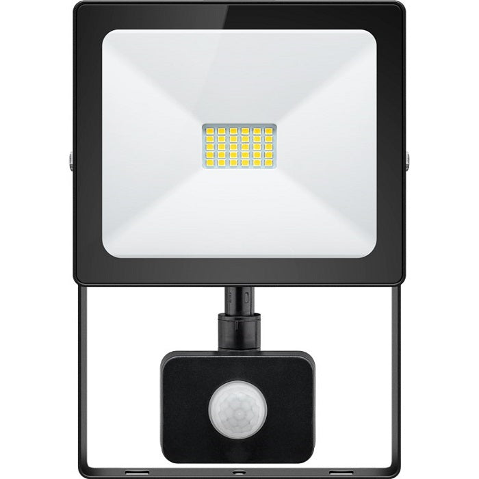 Goobay LED floodlight, 20W, Slim Classic, with PIR motion sensor, 20 W, black, 0.15 m - 39012