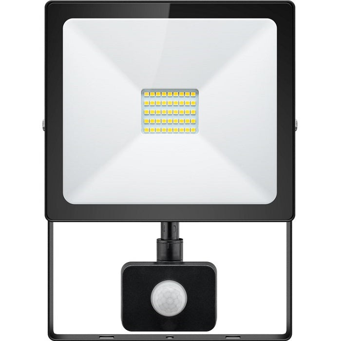 Goobay LED floodlight, 30 W, Slim Classic, with motion sensor, 30 W, black, 0.15 m - 39013