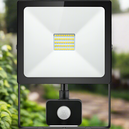 Goobay LED floodlight, 30 W, Slim Classic, with motion sensor, 30 W, black, 0.15 m - 39013