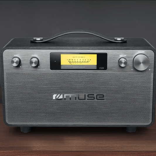 Muse Retro BT Speaker – NFC, 2x20W, 3.5mm AUX, Black