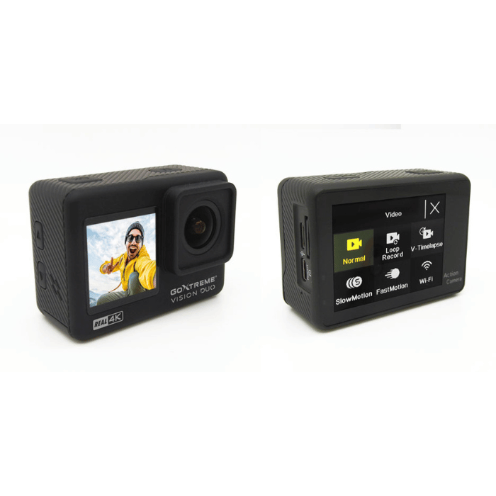 GoXtreme Vision DUO 4K Action Cam, Dual Display, Waterproof