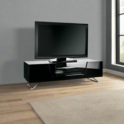 Alphason Chromium 2 TV Stand, 1200 Wide, Up to 55" TV's - Black - CRO2-1200CB-BLK