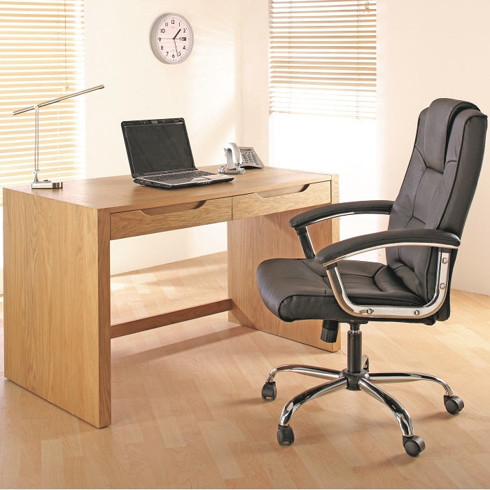 Alphason Home Office Chair Houston - Black Leather - AOC4201A-L-BK