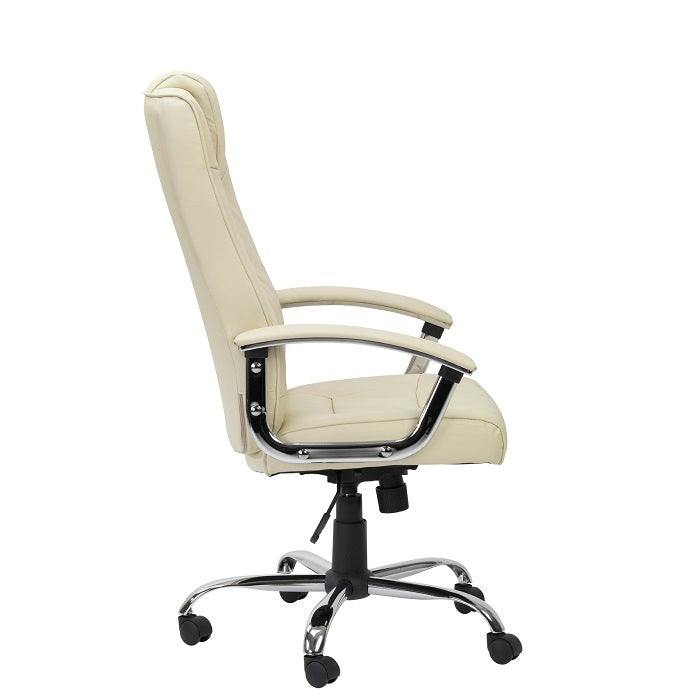 Alphason Home Office Chair Houston - Cream Leather - AOC4201A-L-CM