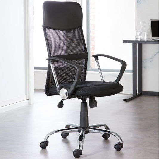 Alphason Orlando High Back Mesh & Faux Leather, Chrome Base