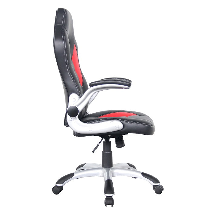 Alphason Talladega Racing Chair, Faux Leather, Locking tilt mechanism, Adjustable height, Flip-back padded arms, Black and Red - AOC8211R