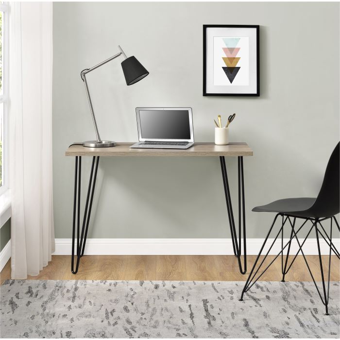 Owen Retro Home Office Desk - Rustic Oak - 9327333COMUK