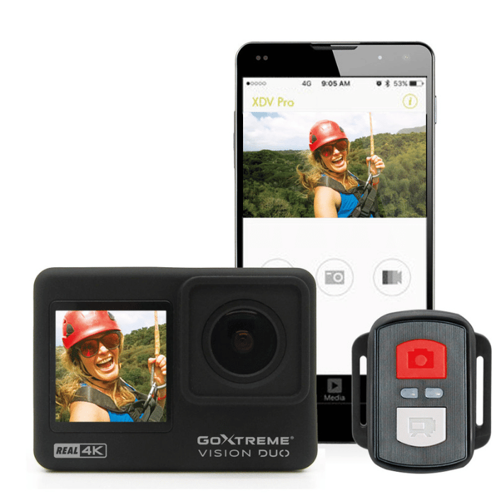 GoXtreme Vision DUO 4K Action Cam, Dual Display, Waterproof