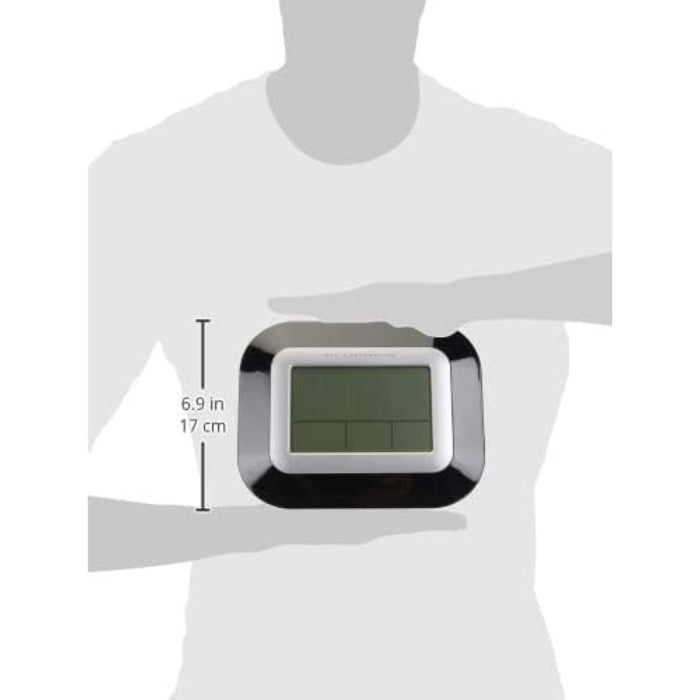 Digital Radio-Controlled Clock Black/Sliver
