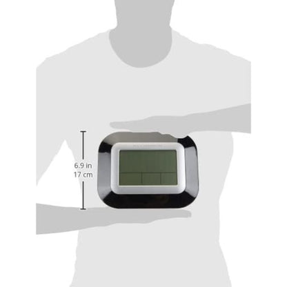 Digital Radio-Controlled Clock Black/Sliver