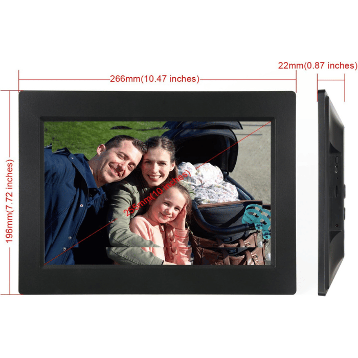 Feelcare 10" WiFi Digital Frame 32GB – Touchscreen, Frameo App - Black
