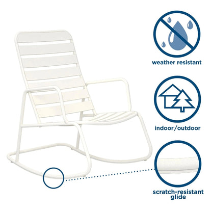 Roberta Outdoor/indoor Metal Rocking Chair - White