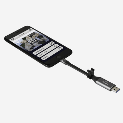 PNY Duo-Link 3.0 64 GB Mobile Data Storage for iOS, Play music or video directly from DUO-LINK, USB Type A connector, FREE UP SPACE on iPhone/iPad - P-FDI64GLA02GCRB