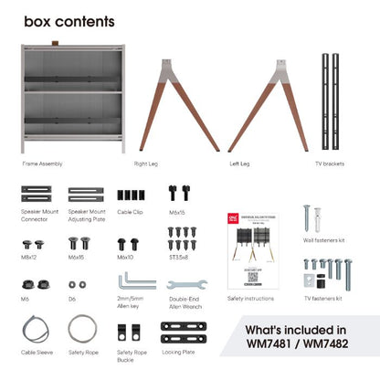 One For All Falcon TV Stand, QLED/OLED/LED TV's 32-70", Max Weight 50kg, Easy assembly and installation, Light - WM7482