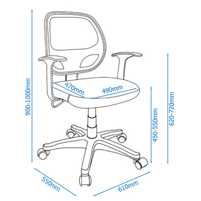 Alphason Davis Office Chair - Black Mesh - AOC9118-M-BK