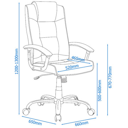 Alphason Home Office Chair Houston - Black Leather - AOC4201A-L-BK