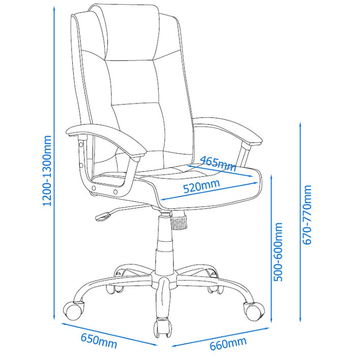 Alphason Home Office Chair Houston - Cream Leather - AOC4201A-L-CM