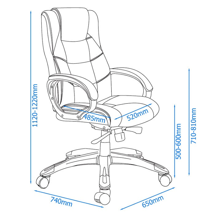 Alphason Mayfair Executive Chair - Black Leather - AOC6332-L-BK