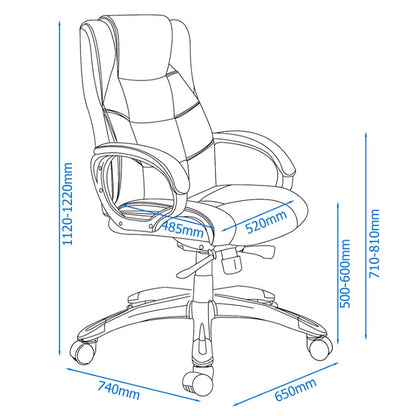 Alphason Mayfair Executive Chair - Black Leather - AOC6332-L-BK