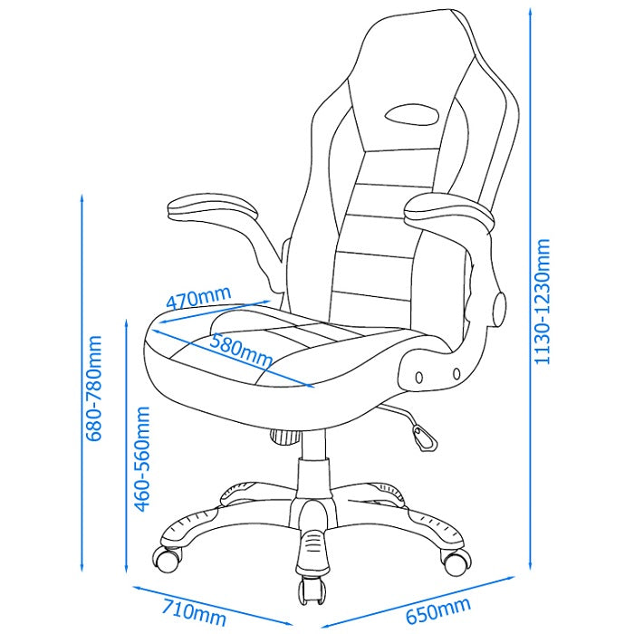 Alphason Talladega Racing Chair, Faux Leather, Locking tilt mechanism, Adjustable height, Flip-back padded arms, Black and Red - AOC8211R