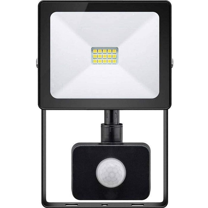 Goobay LED floodlight, 10 W, Slim Classic, with PIR motion sensor, 10 W, black, 0.15 m - 39011