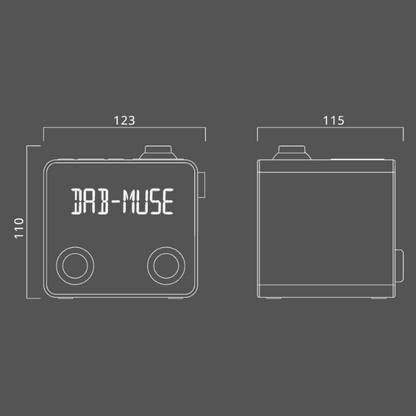 Muse Projection Clock Radio with CDB and DAB+, 20 preset stations (10 FM + 10 DAB+), 24 hour clock, 3.5mm Aux in jack - M-198CDB