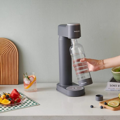 Philips GoZero LITE Soda Maker + Bottle & CO2 Cylinder, Grey