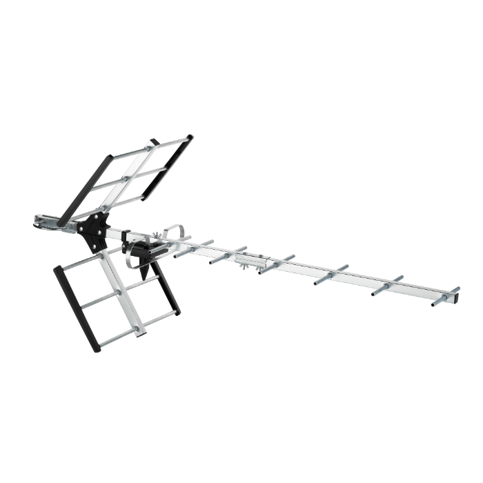 One For All Outdoor Yagi TV Aerial, Amplified Up To 12dB Gain, Range to 50km, DVB-T/T2, 100% Waterproof, 3G/4G/5G Filter - SV9354-5G