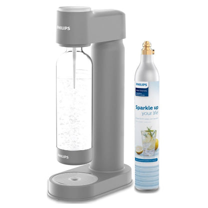 Philips GoZero LITE Soda Maker + Bottle & CO2 Cylinder, Grey