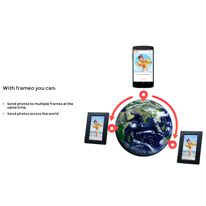 Feelcare 10" WiFi Digital Frame 32GB – Touchscreen, Frameo App - Black