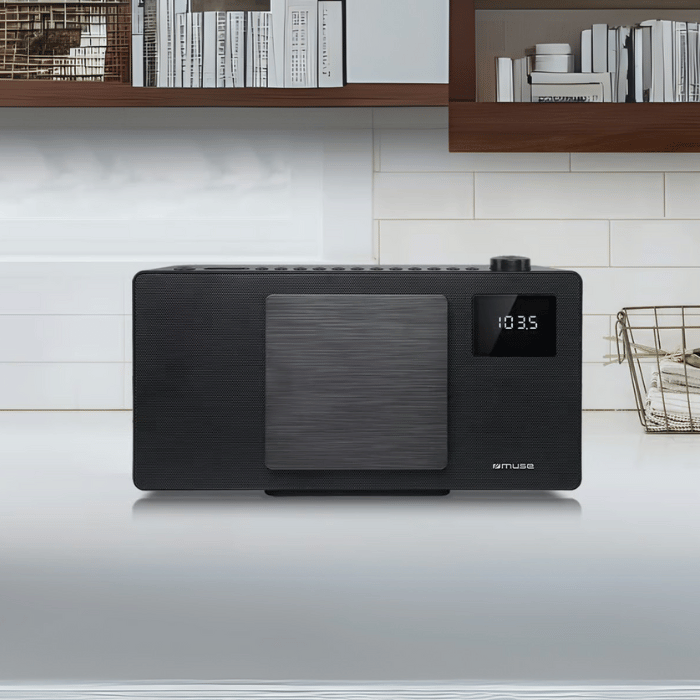 Muse Vertical CD Micro System – BT5.0, 2x20W, FM/Alarm